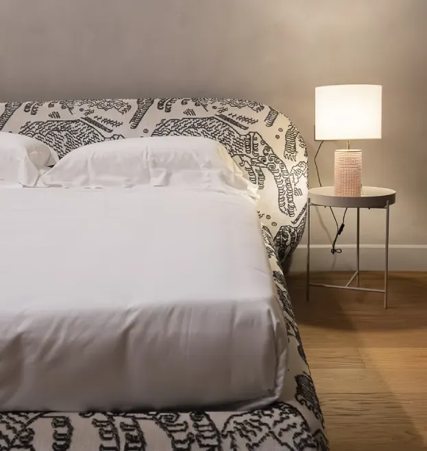 Un particolare del progetto di arredamentio di una camera dell'Hotel Villa Conrad